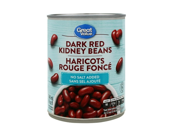 Great Value No Salt Added Dark Red Kidney Beans - 540 mL