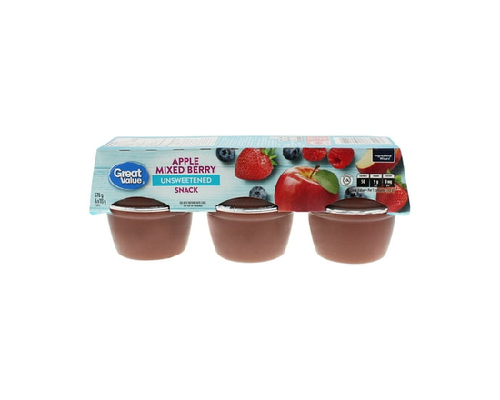 Great Value Unsweetened Apple Mixed Berry Snack - 678 g