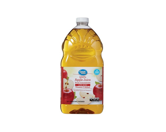 Great Value 100% Low Acid Pure Apple Juice 1.89L - 1.89 L