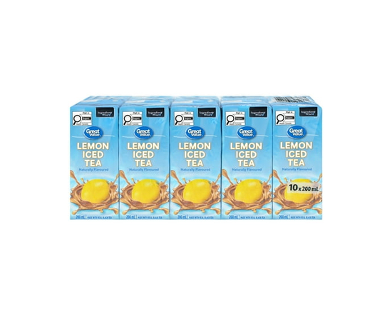 Great Value Lemon Iced Tea 200ML, pack of 10 - 200 mL