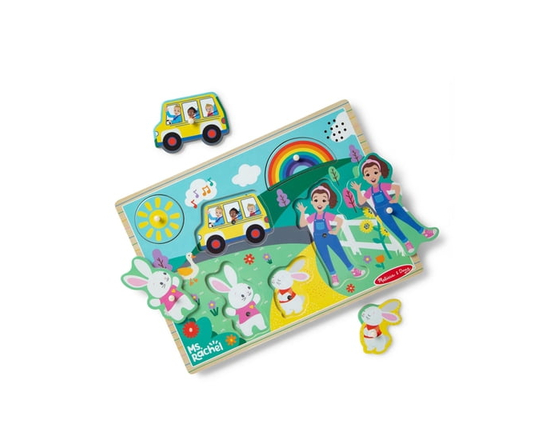 Melissa & Doug Ms. Rachel Wooden Song Puzzle Educational Toy for Babies, Toddlers - FSC Certified