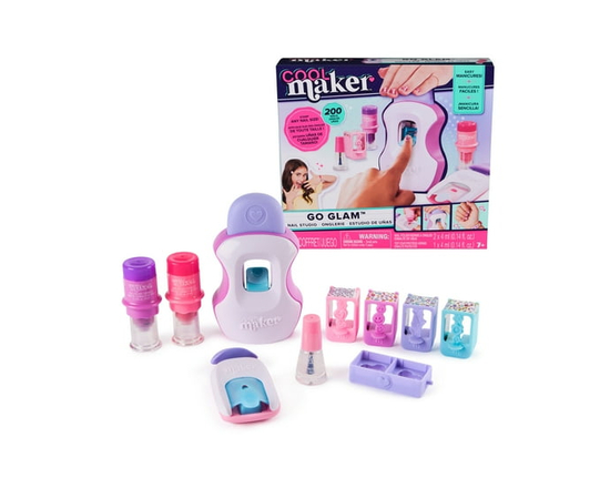 Cool Maker, GO GLAM Studio Nail Kit, Style 200 Nails, 4 Designs, 2 Polish Applicators & Mask (Packaging May Vary), Arts and Crafts for Ages 7 and up
