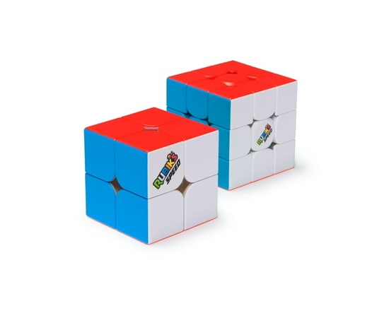Rubik’s Cube, 3x3 Magnetic Speed Cube & 2x2 Speed Cube 2-Pack, Problem-Solving Challenging Brain Teaser Fidget Toy for Ages 8+