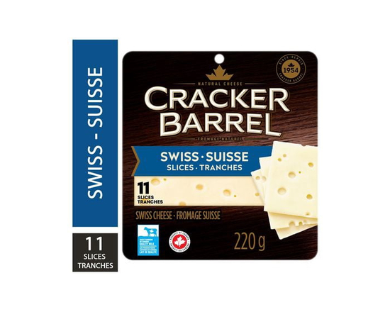 Cracker Barrel Signature Swiss Cheese Slices, 220g