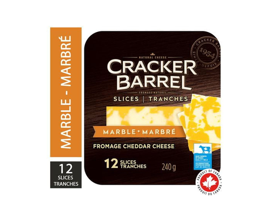 Cracker Barrel Fromage en tranches Cheddar marbré