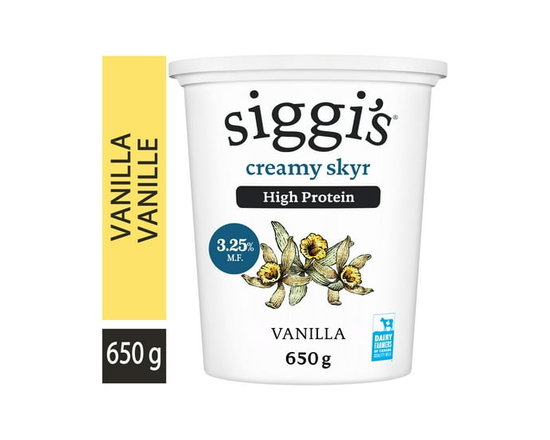 siggi's Vanilla Skyr Yogurt, High Protein, 3.25% - 650g