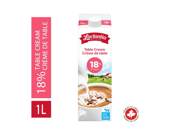 Lactantia Table Cream 18% - 1L