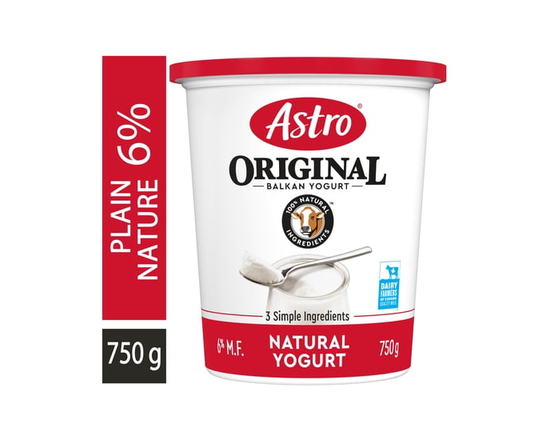 Astro Original Balkan Style Plain Yogurt 6% - 750g