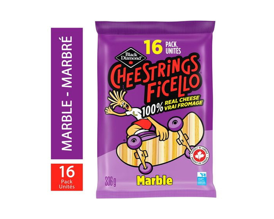 Black Diamond Cheestrings Marble Cheese, 16 units