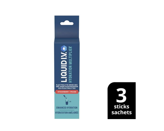 Mélange boisson électrolytes pour une hydratation accélérée, Liquid IV Citron Vert Multiplicateur d'hydratation avec vitamines B3, B5, B6, B12 et C, 4