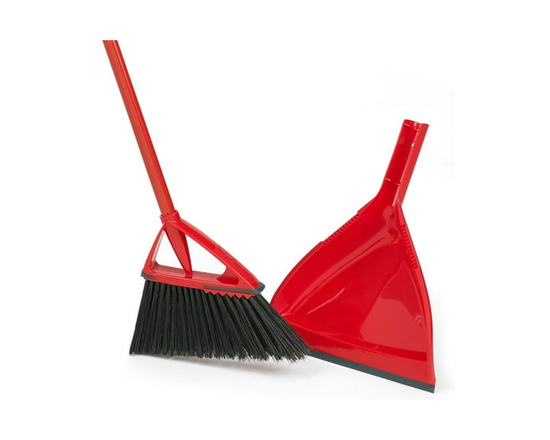 Vileda Oskar Broom with Dustpan - Angled Bristles for Superior Sweeping