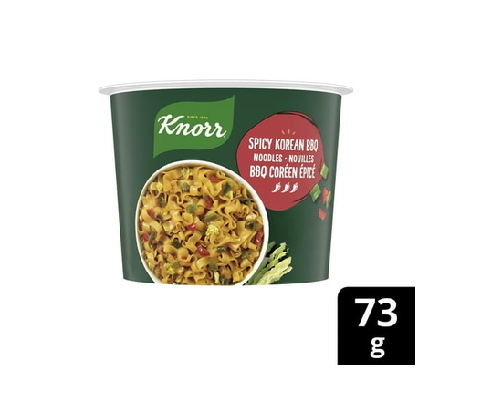 Bol de pâtes Nouilles style BBQ coréen épicé Knorr, fait de vrais légumes à 100 % et sans arômes ou agents de conservation artificiels, 73 g - 73g