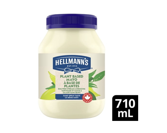 Hellmann’s Egg‑Free Dressing & Sandwich Spread, Plant‑Based Condiment for Vegan Burgers and Salads, 710 ml Jar - 710 mL