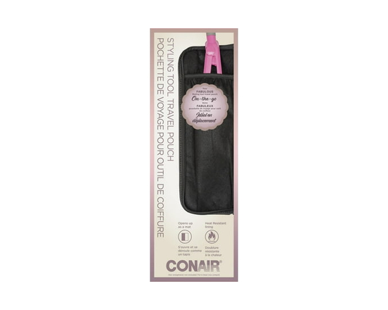 Conair Styling Tool Travel Pouch, Heat‑resistant Lined Interior, Black, 1 Pk