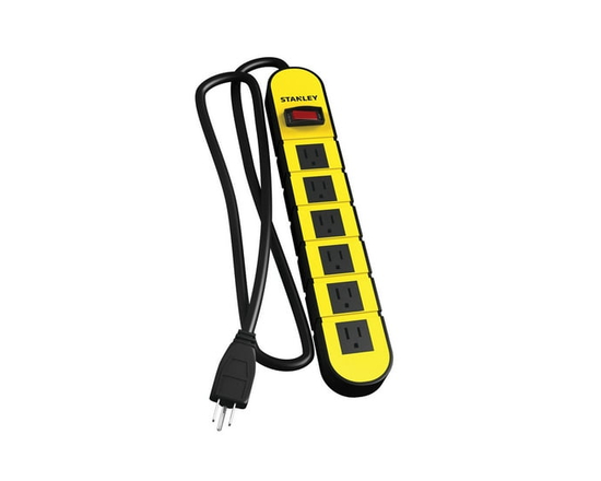 Barre d'alimentation ShopMax de Stanley en métal à 6 prises - 3 pieds