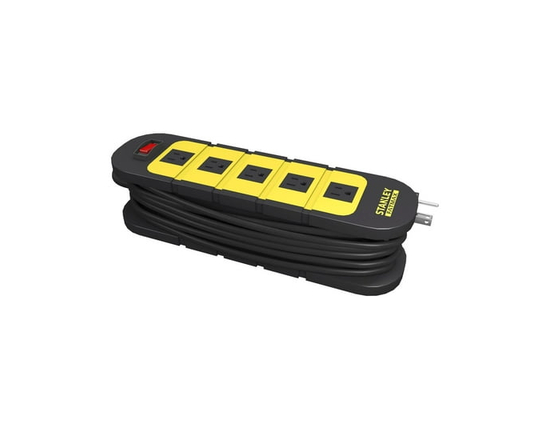 Barre d'alimentation à cordon enroulable FatMax Wrap & Go de Stanley à 5 prises - comme Spécifié