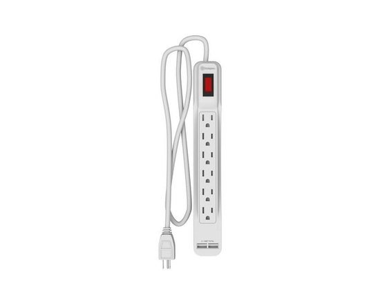 Barre d'alimentation USB Westinghouse à 6 prises avec 2 ports de charge rapides USB