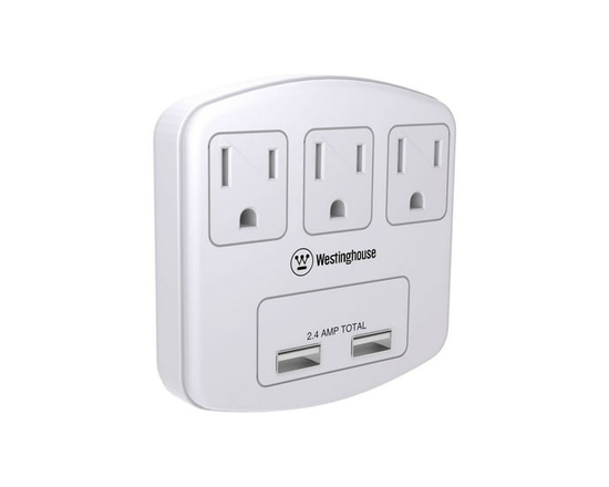Westinghouse 3-Outlet Wall Tap USB Adapter