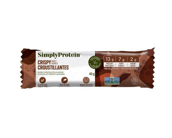 Simply Protein Barre snack croustillante au chocolat noir et aux amandes 40g - 40