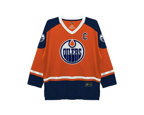 NHL Edmonton Oilers McDavid Men's Long Sleeve Deluxe Jersey Sweater