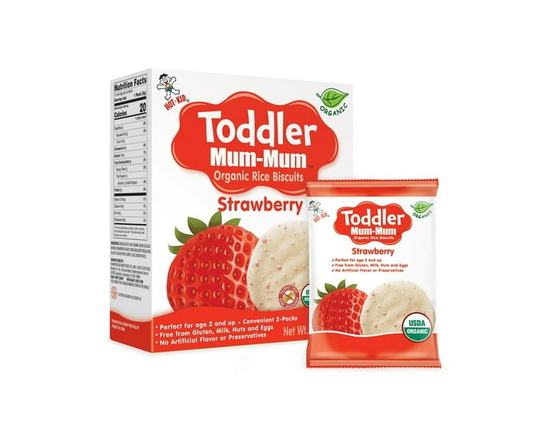 Toddler Mum-Mum Organic Strawberry Rice Biscuit - Various Sizes