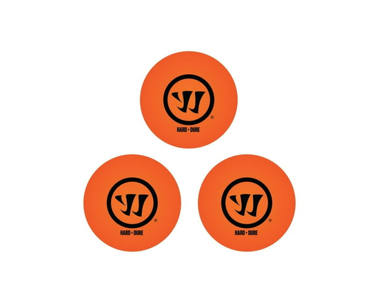 Balles de hockey de rue Warrior – Ensemble de 3 – Orange – Densité dure pour usage intérieur et par temps chaud - 3