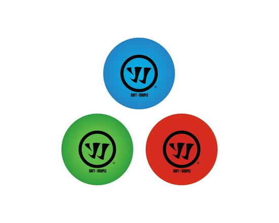 Ensemble de 3 balles de hockey-balle Warrior – Bleu, vert et rouge – Pour l’intérieur et l’extérieur - 3