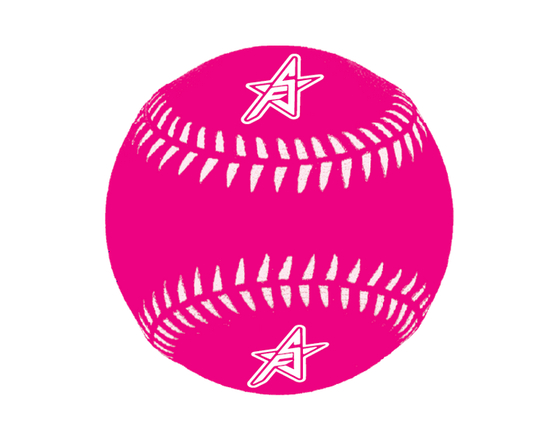 Future Stars Rubber Baseballs - Pink with White Printed Stitching