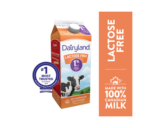 Dairyland Lactose Free 1% Partly Skimmed Milk - 1.89 L