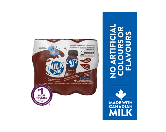 Milk2Go 1% Chocolate Partly Skimmed Milk 6X200ML - 200 mL