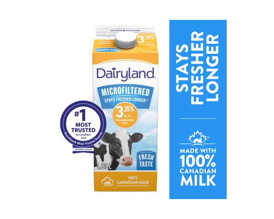 Dairyland Microfiltered 3.25% Homogenized Milk - 1.89 L