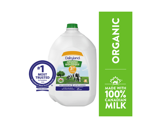 Dairyland 3.25% Organic Milk - 4 L