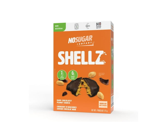 No Sugar, Shellz Croquant d'Arachides Saveur Chocolat Noir, 171 g