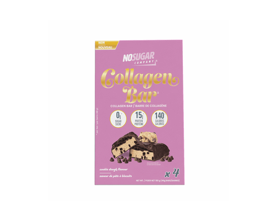 No Sugar, Joybar Collagen Cookie Dough Snack Bars, 40 g, 4 bars