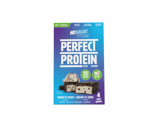 No Sugar, Perfect Protein Cookies & Cream Snack Bars, 55 g, 4 bars