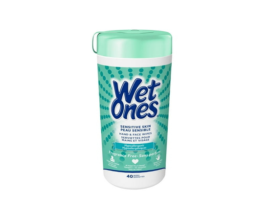 Serviettes Wet Ones pour les mains en formule sans alcool pour peau sensible