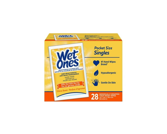 Wet Ones Lingettes Antibactériennes pour les Mains Parfum d'Agrumes - 28 ct