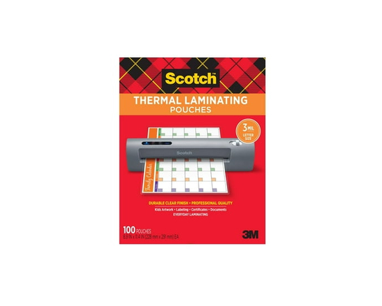 Scotch™ Thermal Laminating Pouches TP3854-100-C, 228 mm x 291 mm, 100/Pack
