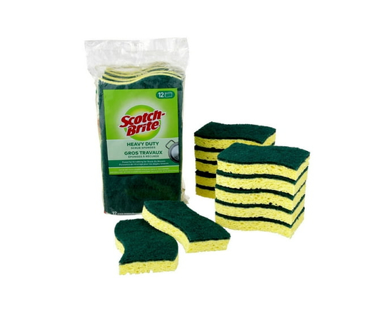 Scotch-Brite Heavy Duty Scrub Sponge, 12-Count
