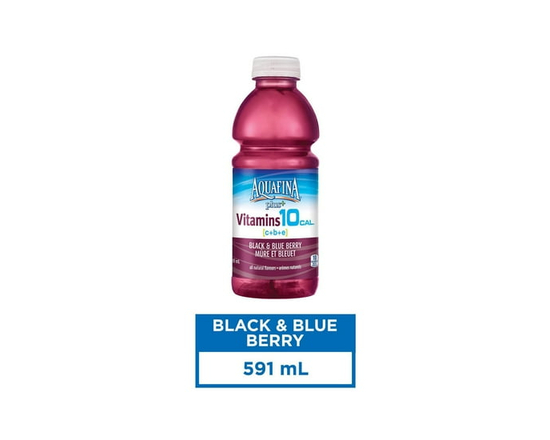 Aquafina Plus+ Vitamins Black and Blue Berry Vitamin Enhanced Water 591mL, Bottle - 591mL