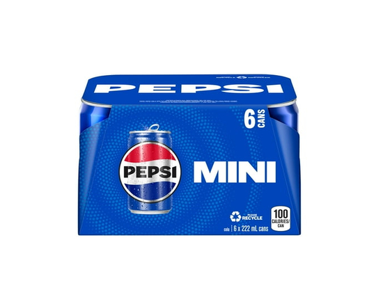 Pepsi Cola 6 x 222 ml, Mini Cans - 222 ml