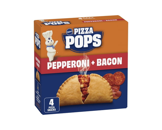 Pillsbury Pizza Pops, Pepperoni + Bacon Flavour, Frozen Pizza Snacks, 380 G, 4 CT, Contains: Wheat, Milk. - 380 g
