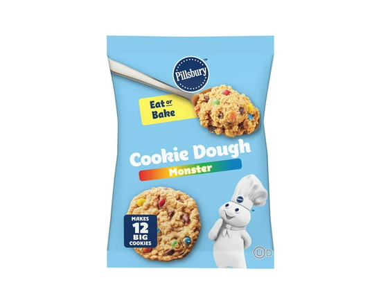 Pillsbury Monster Cookie Dough with Candy Pieces, Peanut Butter & Chocolate Chips, Ready to Bake - 454 Grams