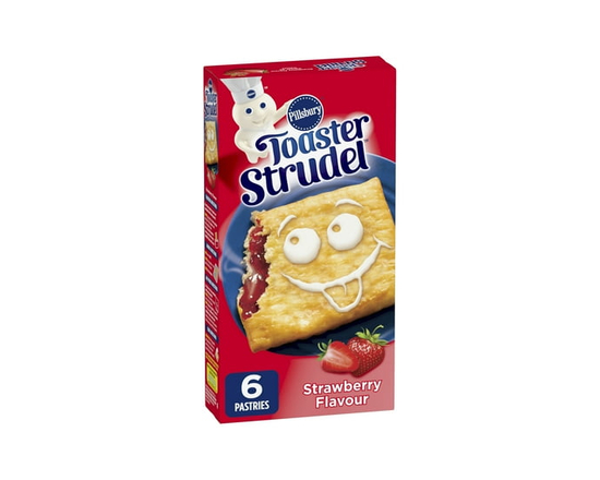 Pillsbury Toaster Strudel, Strawberry flavour, Breakfast Snacks, 6 Pastries - 326 g