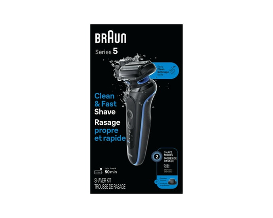 Braun Electric Shaver for Men, Series 5 5118s, Wet & Dry Shave, Turbo Shaving Mode, Foil Shaver, Engineered in Germany, Li-Ion battery up to 50 min, w