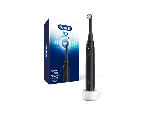 Oral-B iO Series 2 Rechargeable Electric Powered Toothbrush, with 1 Gentle Care Brush Head - Automatic Pressure Sensor to Protect Gums - 3 Modes - 2 M