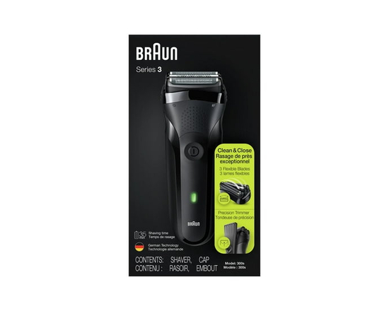 Braun Series 3 300s Rechargeable Electric Shaver, black