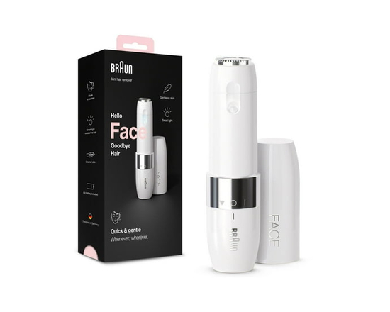 Braun Mini Hair Remover, Electric Facial Hair Removal for Women, Quick & Gentle, Finishing Touch for Upper Lips, Chin & Cheeks, for Easier Makeup Appl