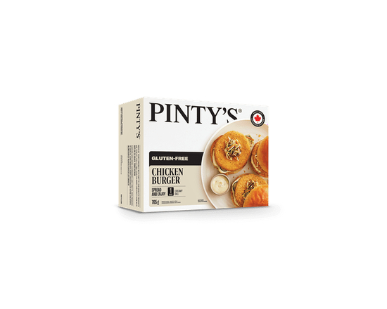 Pintys Chicken Burgers, Breaded, Fully cooked, Pintys Chicken Burger - burger: 585 g + sauce pouches: 2 x 90 g