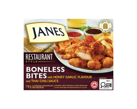 Janes® Restaurant Style Boneless Bites Honey Garlic and Thai Chili, 710g, Frozen Breaded Chicken Bites, Contains White Meat., 710g - 710g